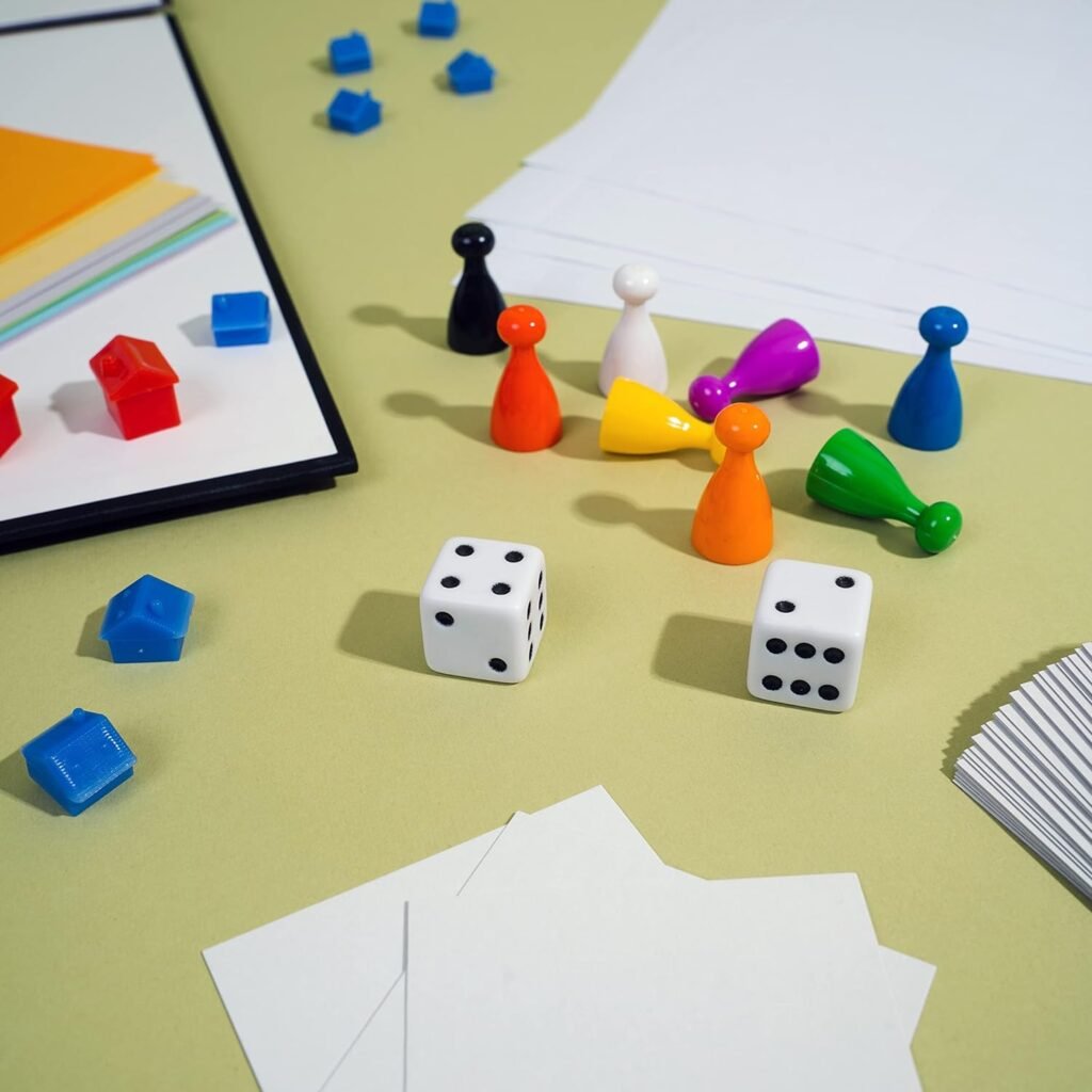 Create Your Own Board Game Set – DIY Kit with Blank Game Board, Game Pieces, Blank Cards, Dice, Spinner, Rulebook, Sand Timer – Build Your Own Game for Family Board Games