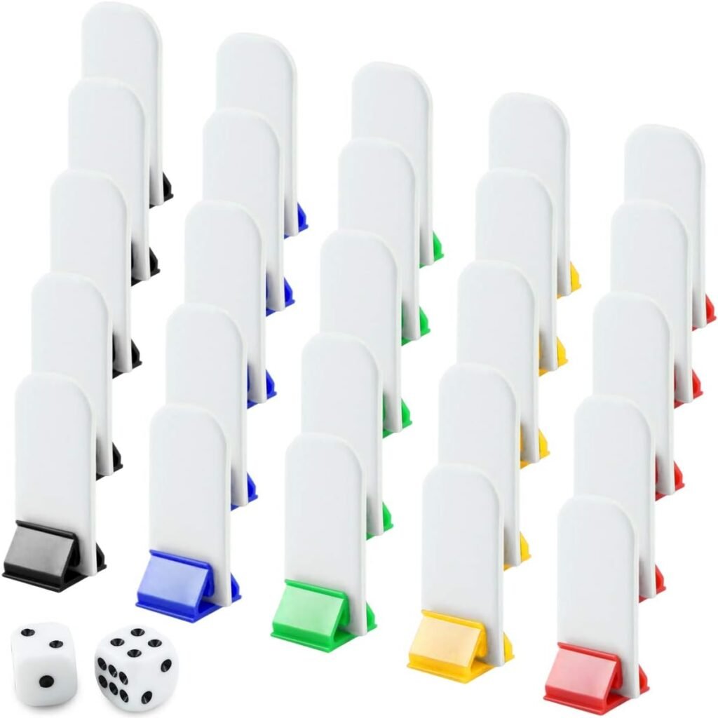 50 Pack Colorful Game Card Stands, 50 Pieces White Blank Game Board Marker for DIY Board Game Party Favor