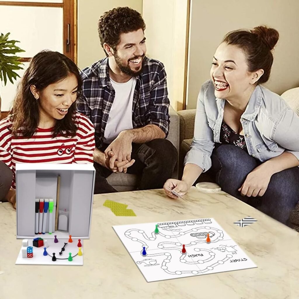 Blank Board Game Kits Make Your Own Personality Games Creative DIY Board Game Set with Blank Board and Accessories