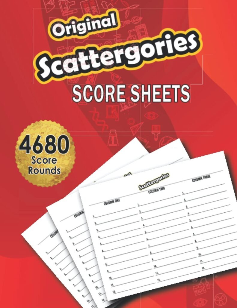 Original Scattergories Score Sheets: 130 Large Print Refill Sheets For Playing Scattergories Board Game - Size 8.5 x 11in     Paperback – January 16, 2022