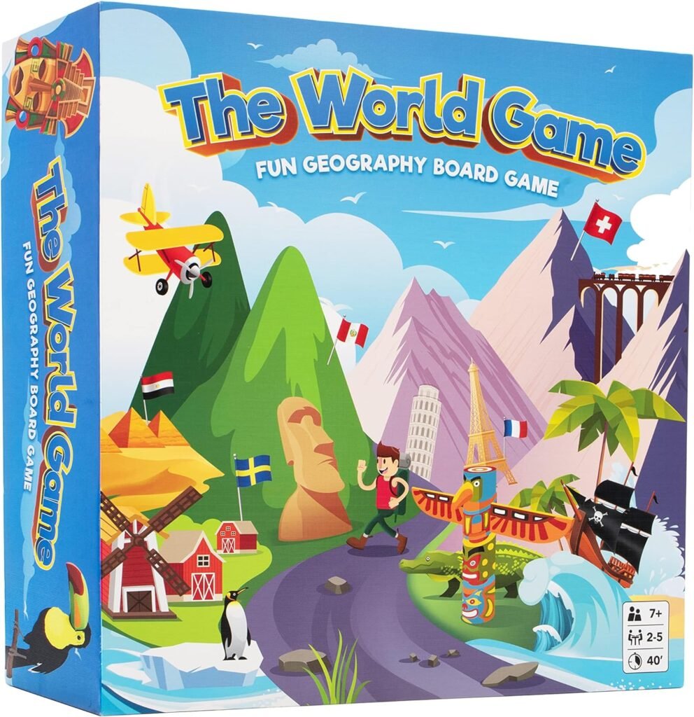 The World Game - Fun Geography Board Game - Educational Game for Kids  Adults - Cool Learning Gift Idea for Teenage Boys  Girls, 2-5 players