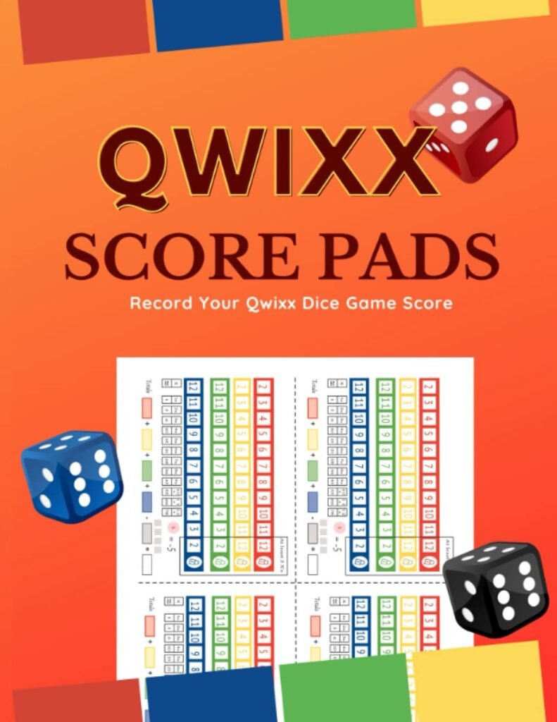 Qwixx Score Pads | Dice Game Score Sheets | Deluxe Qwixx Score Sheets for Scorekeeping. Record Family Board Game Big Points in Color Paper.: Large Print 8.5 x 11 (21.59 x 27.94 cm)     Paperback – Large Print, September 30, 2022