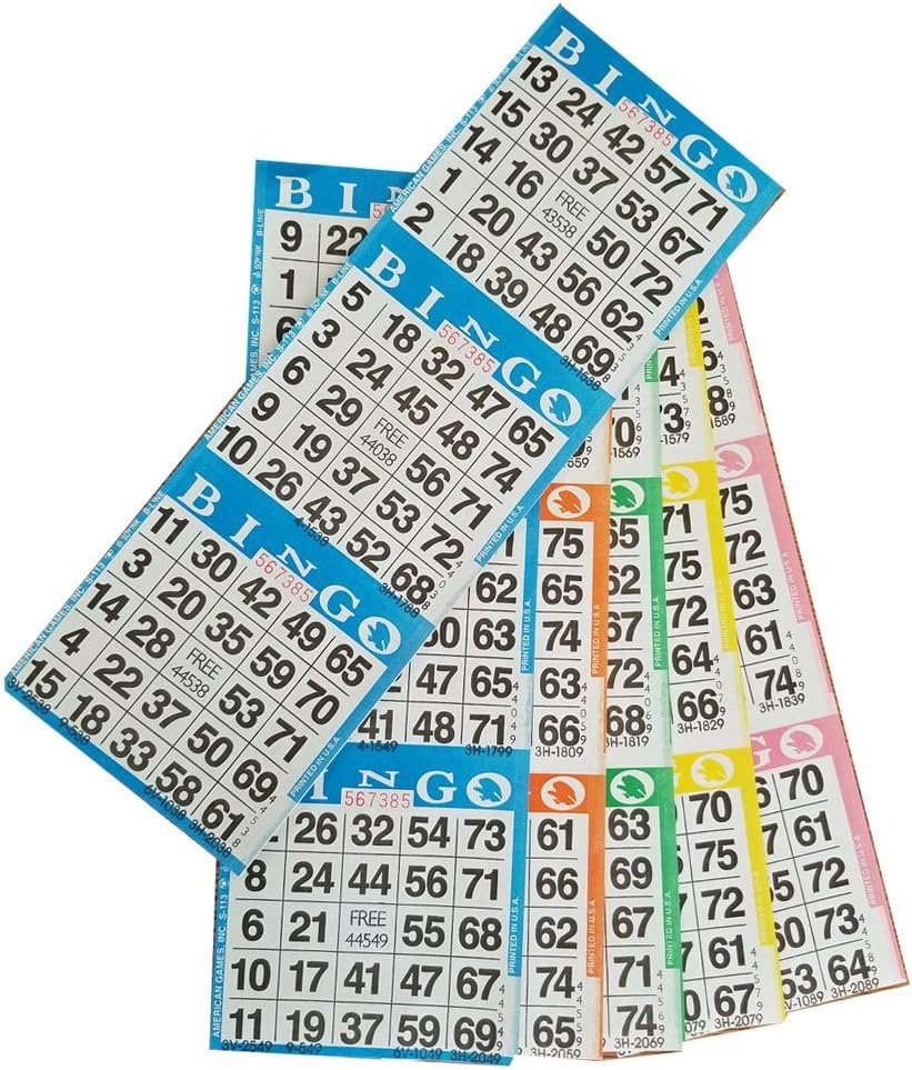 Bingo Paper Game Cards - 3 cards - 5 sheets - 100 books of 5 sheets