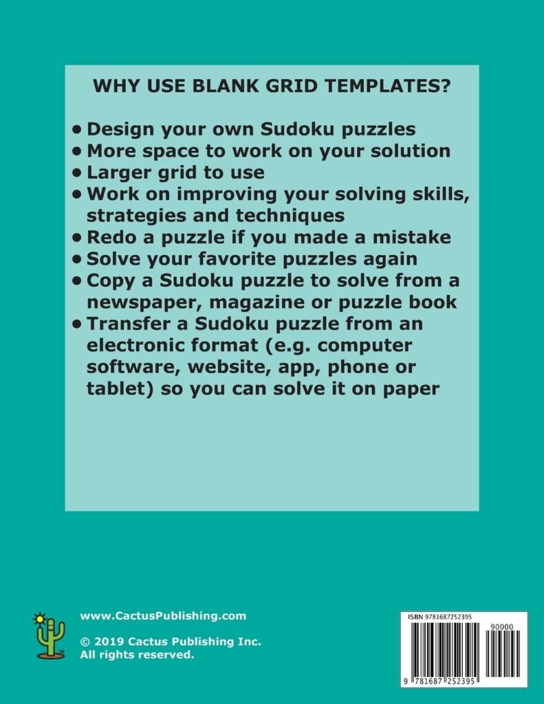 Sudoku 25x25 - 106 Blank Grids: 1 grid per page; 8.5 x 11; 216 x 279 mm; White Paper; Page Numbers; Number Place; Su Doku; Nanpure; 25 x 25 Puzzle Template Boards     Paperback – August 19, 2019