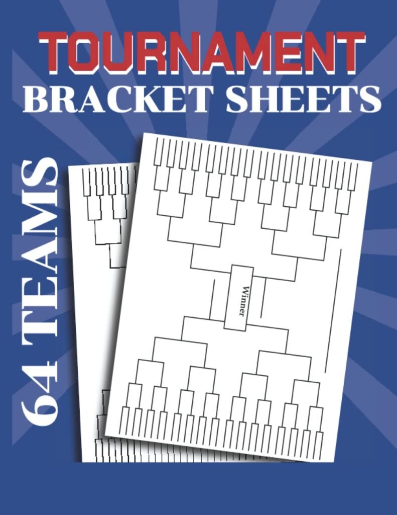 Tournament Bracket Book: 64 Team Tournament Bracket Sheets, Blank Single Elimination Sport Brackets     Paperback – December 7, 2022