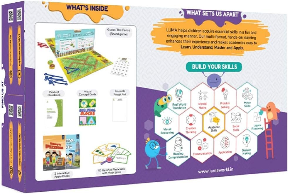 Luma World Guess The Fence STEM Kit with Educational Board Game, Books, Flashcards and 300 Hours of Activities for Ages 8 Years to Improve Creativity, Big Box with 4 Learning Formats