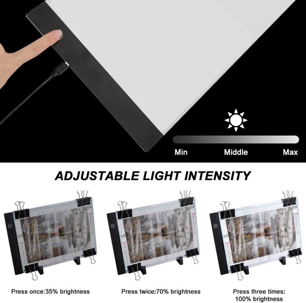 (59 PC)Diamond Painting A4 Led Light Pad Kit,DIY Dimmable Light Brightness Board,Artcraft Tracing Light Table,A4 Painting Pad for 5D Diamond Painting