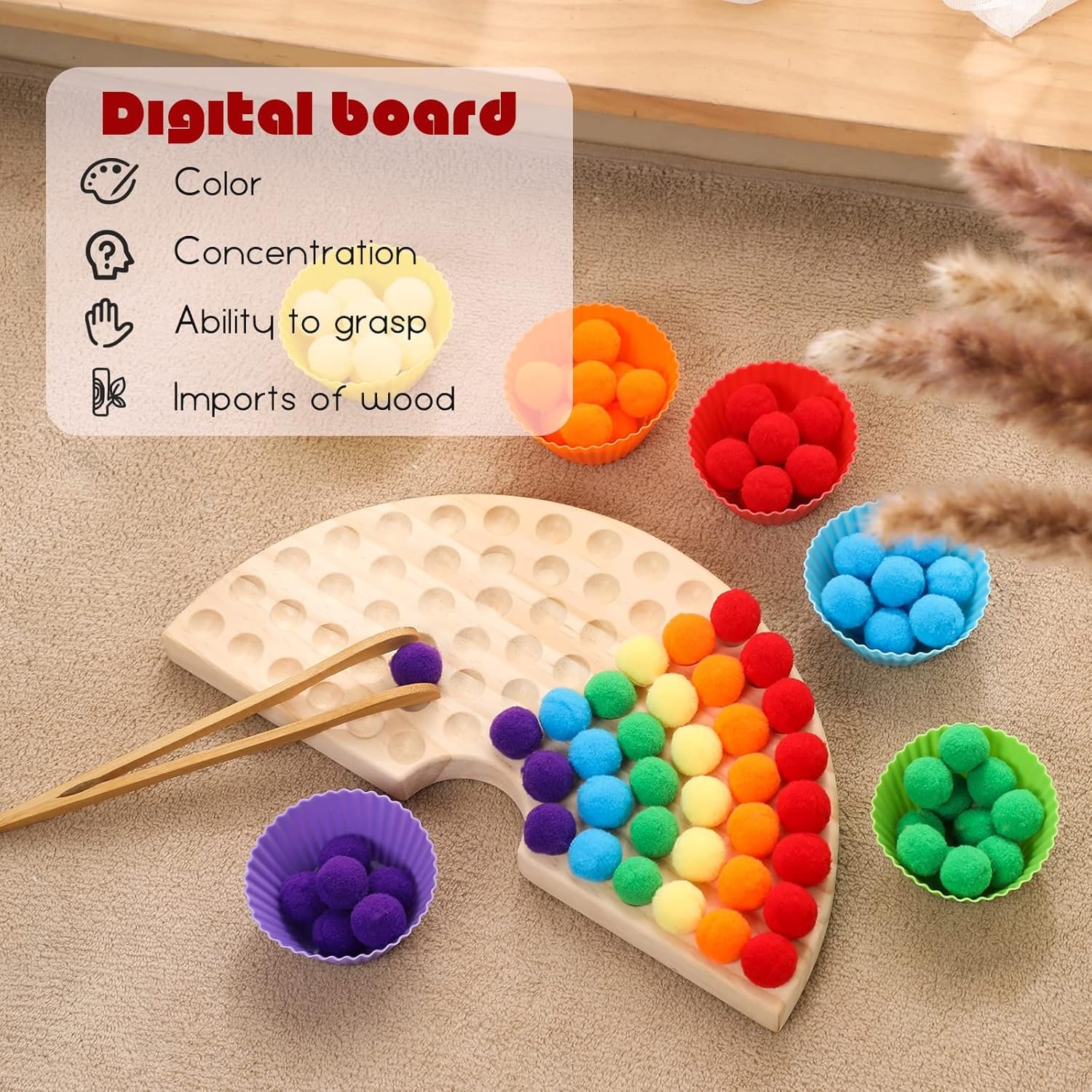 Wooden Rainbow Bead Maze Montessori Color Sorting Toys Review