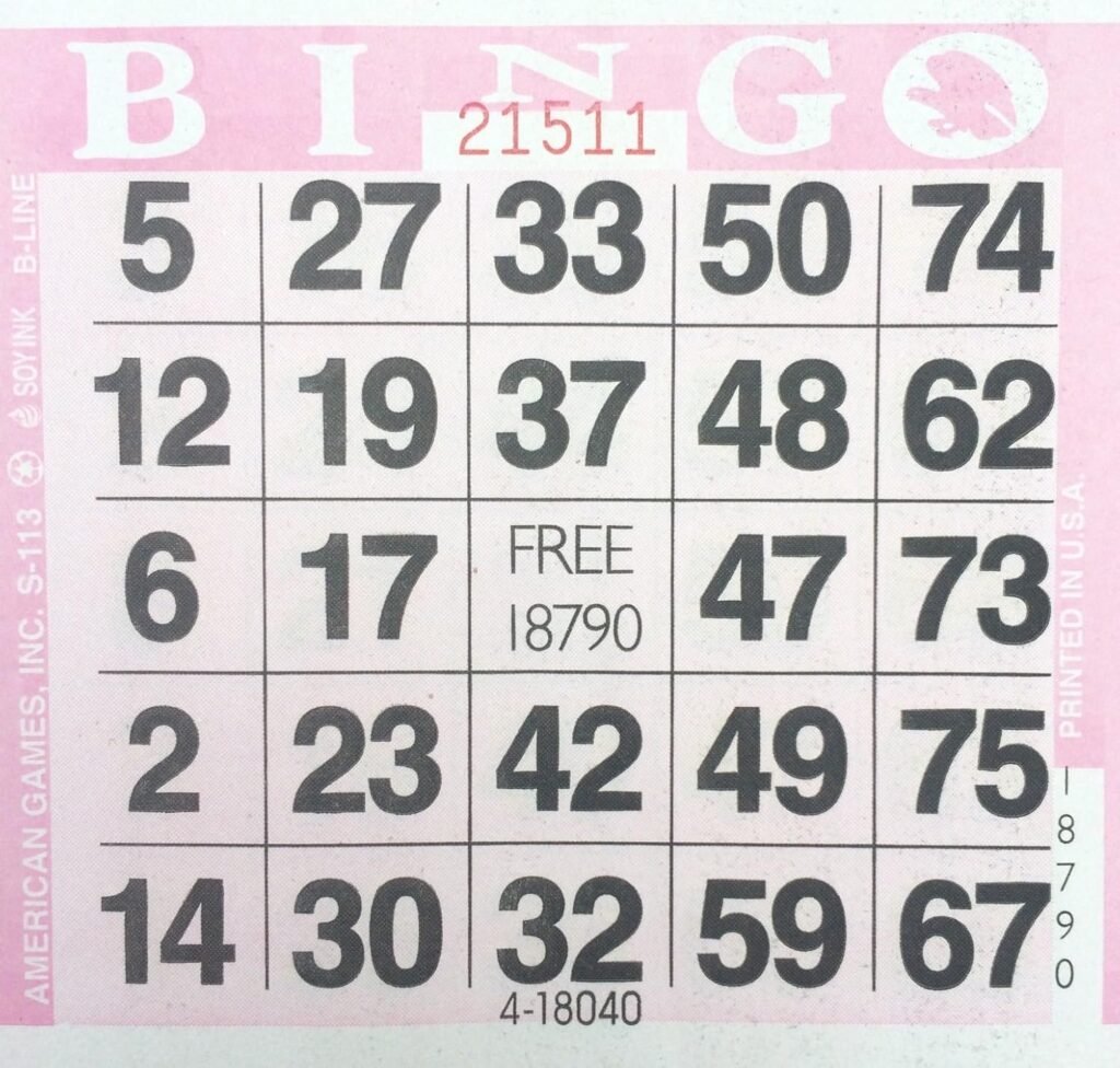 1on Pink Bingo Card Paper Sheets (500 sheets per pack)