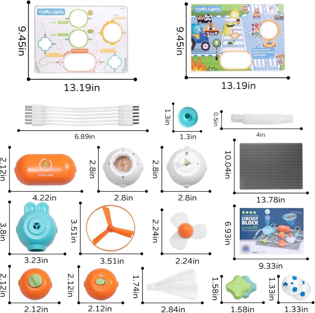 Circuit Kits for Kids Age 3-12，25PCS Circuit Blocks Board，DIY Electronics Exploration Kit with 64 Projects,Science Kits for Boys Girls, Full Color Project Manual，STEM Educational Toys