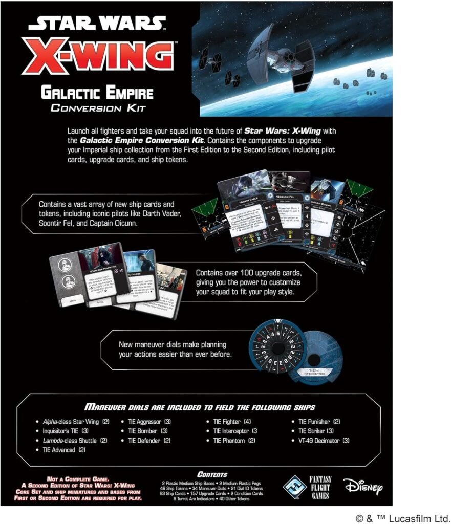 Star Wars X-Wing 2nd Edition Miniatures Game Galactic Empire CONVERSION KIT | Strategy Game for Adults and Teens | Ages 14+ | 2 Players | Average Playtime 45 Minutes | Made by Atomic Mass Games